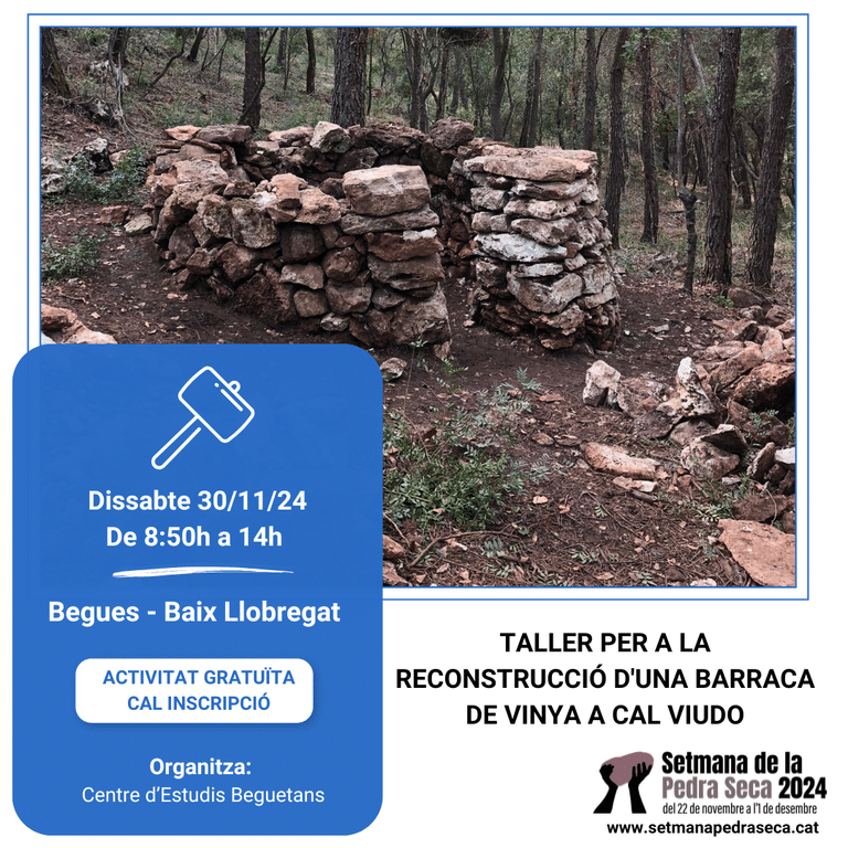 Taller per a la reconstrucció d'una barraca de vinya a cal Viudo (Begues)