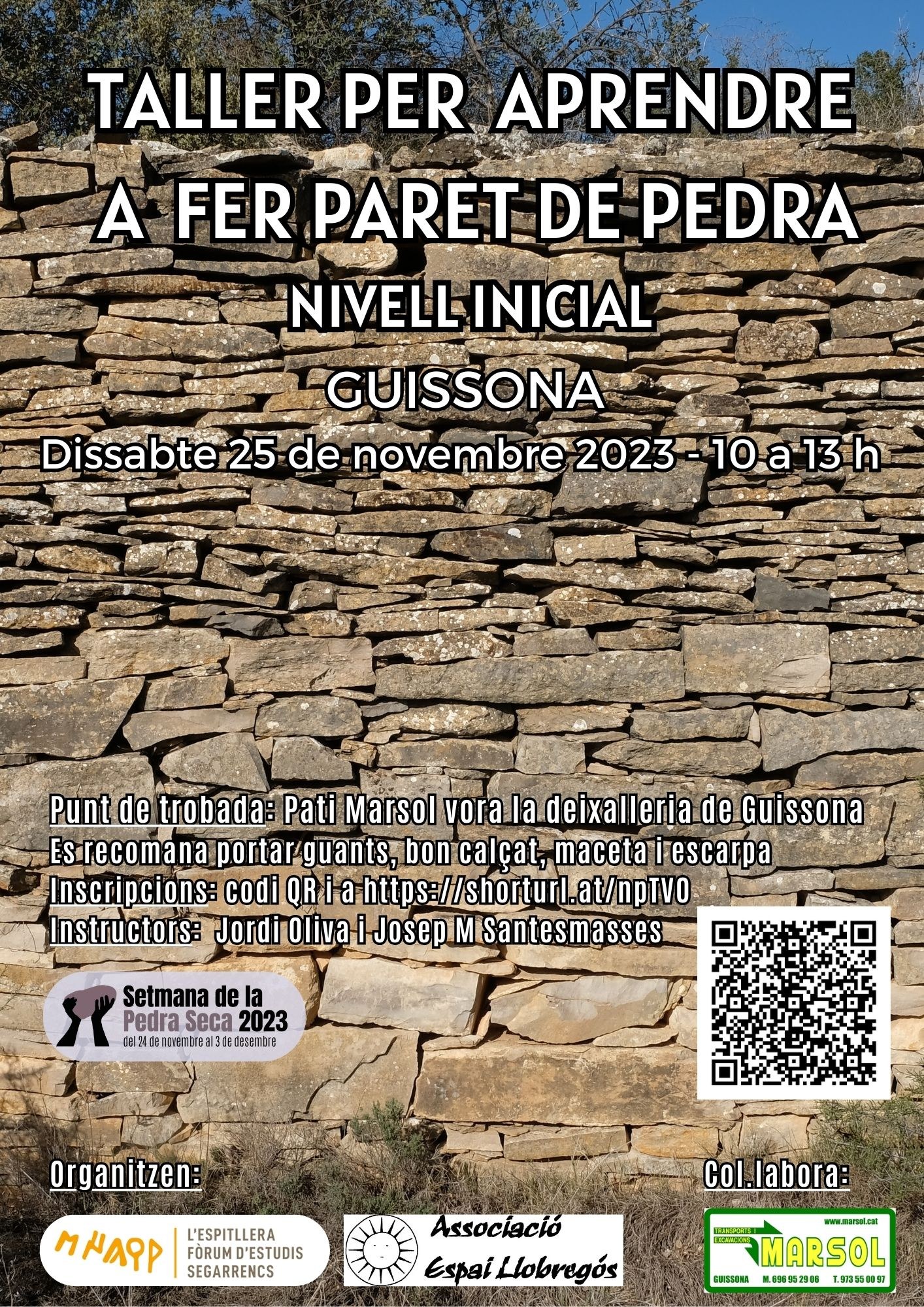 Taller per aprendre a fer paret de pedra, Nivell inicial