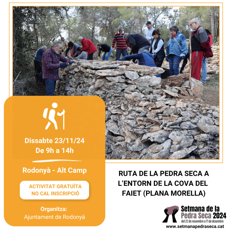 Ruta de la pedra seca a l’entorn de la Cova del Faiet (Plana Morella). De la teoria a la pràctica